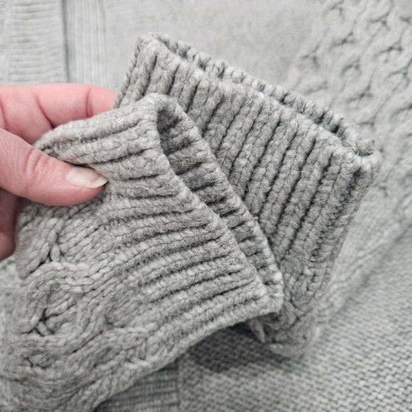 Gap Womens Chunky Knit Grey Cardigan Slouchy Drop Shoulder Open Front - Picture 3 of 5